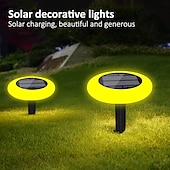 baratos Luzes Subaquáticas-1 pc led solar luzes de chão ao ar livre à prova d&#039;água rgb luz colorida piscina luz terra plug in dupla finalidade split design ip65 à prova d&#039;água pátio jardim gramado caminho piscina fonte paisagem