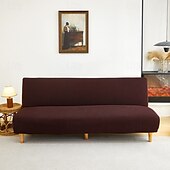 billiga Futon soffa-jacquardtyg armlöst bäddsoffa överdrag slipcovers stretchskydd elastiskt bänkskydd