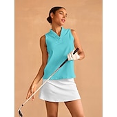 cheap Polos &amp; Quarterzips-Women&#039;s Golf Polo Shirt Baby blue Lake blue Black Sleeveless Top Ladies Golf Attire Clothes Outfits Wear Apparel
