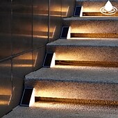 olcso Földi fények-2db napelemes lépcsőlámpa kültéri lépcsőlámpák led lencsés dizájn szuperfényes ip67 vízálló lopásgátló lépcsőlámpa dekor világítás kerti teraszhoz kerti lámpa