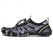 preiswerte Sneaker für Herren-Herren Sneaker Barfußschuhe Upstream-Schuhe Canyoning PU Leder Netz Bequem Rutschfest Atmungsaktiv Schnürung Rot + Grau Blau Grau Sommer Frühling