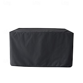 baratos capas de móveis de pátio-capa de mesa de pátio varanda retangular preto protetor de jantar ao ar livre à prova d&#039;água capa de mesa à prova de poeira capas de móveis com sacos de armazenamento para móveis de jardim ao ar livre