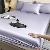 abordables Parures de draps-Drap-housse en soie glacée pièce unique housse de lit en soie glacée d&#039;été protège-matelas Simmons ensemble de trois pièces
