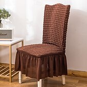 levne Potah na jídelní židli-potah na židli s bublinovou kostkou, seersucker sukní, elastický potah na jídelní židli, strečový potah na svatební židli, potah na párty, potah na sedadlo, domácí potah