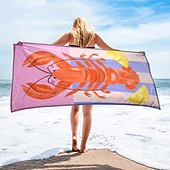 economico set di asciugamani da spiaggia-telo mare stampato, telo mare leggero e anti-sabbia ad asciugatura rapida, ideale per viaggi, piscina e uso all&#039;aperto