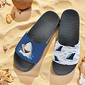 tanie Sandały wakacyjne-Męskie Pantofle Drukuj buty Druk 3D Kapcie na zewnątrz Kapcie plażowe Codzienny Styl plażowy Codzienny Plaża Polichlorek winylu Wodoodporny Wygodny Niepoślizgowy / a Czarny i biały Zielony
