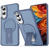 Недорогие Чехлы для Samsung-Чехол для телефона Samsung Galaxy S24 S24 Ultra Plus S23 Ultra S25 S25 Plus S25 Ultra с магнитной адсорбцией и подставкой полупрозрачный магнитный PC
