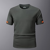 cheap Basic T shirts-Men&#039;s Sport T Shirt Quick Dry  Tee Crew Neck Summer Solid Color Plain Short Sleeves Sports &amp; Outdoors Casual Basic Fitness Casual Daily Dark Grey White Black Top Tee for Men