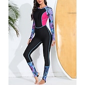 olcso Kiütés őrök-Női Búvárruha UV Napvédelem UPF50+ Könnyű Hosszú ujj Spandex Fürdőruha Cipzár Úszás Szörfözés Tengerpart Vízi sportok Nyár Tavasz Ősz