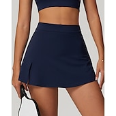 cheap Women&#039;s Skirts &amp; Skorts-US Open Women&#039;s Tennis Skirts Tennis Skirts with Shorts Side Pockets Side Split Stretchable Tennis Golf Pickleball Solid Colored Bottoms Black White Brown Tennis Clothing