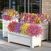 economico Piante e Fiori Artificiali-20 mazzi di fiori artificiali per decorazioni esterne fiori di seta finti resistenti ai raggi UV piante finte margherita artificiale eucalipto per primavera estate giardino cortile portico finestra