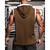 abordables Camisetas sin mangas de gimnasio-Hombre Camiseta sin mangas Top Camisetas Interiores Camisa sin mangas Sin Mangas Con Capucha Verano Bloque de color Moda Design Básico Retazos Vacaciones Calle Noche Negro Blanco Rojo Camiseta