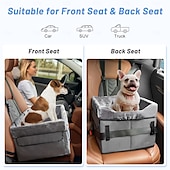 abordables Housses de siège de voiture-Siège d&#039;appoint portable pour animaux de compagnie, siège auto pour petits chiens avec 2 laisses de sécurité à clipser et sangles réglables