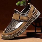 זול סנדלים חיצוניים-סנדלי גברים - עיצוב רשת נושם, סגנון נינוח לנסיעות יומיות והרפתקאות חוצות קלות