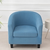 cheap Armchair Cover &amp; Armless Chair Cover-2 Piece Club Chair Slipcover Stretch Barrel Chair Covers Solid Tub Chair Slipcovers Soft Armchair Covers Removable Furniture Protector Arm Chair Cover for Living Room
