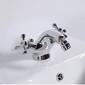 abordables Robinets de lavabo-Robinet de lavabo - Classique Électroplaqué Ensemble central Deux poignées un trouBath Taps