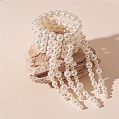 abordables Bracelets-Bracelet Jonc Le style rétro Classique Mini ancien Mode Tendance Bracelet Bijoux Blanche Rond pour Mariage Soirée Fiançailles Bal de promo