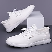 baratos Casual-tênis casual bege com cadarço para homens - calçados confortáveis para o dia a dia para passeios casuais