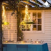 voordelige Zonne-lichtslingers-zonne-energie wijnstokken tak led outdoor string light set 2m x 5 branch 100led outdoor waterdichte tuinhek boom led flexibele string fairy branch light yard guirlande patio tuin decoratie verlichting