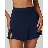 cheap Women&#039;s Skirts &amp; Skorts-US Open Women&#039;s Tennis Skirts Tennis Skirts with Shorts Side Pockets Side Split Stretchable Tennis Golf Pickleball Solid Colored Bottoms Black White Brown Tennis Clothing