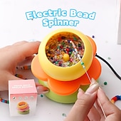 abordables kit de fabrication de perles-Machine à enfiler les perles alimentée par USB, machine à enfiler les perles automatique avec réglage de la vitesse en continu et à double sens, outil magique d&#039;enfilage des perles, bol à perles DIY