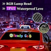 abordables 123496-Panneau LED programmable intelligent pour voiture, panneau LED flexible et lumineux à défilement pour voiture, application Bluetooth, animations RVB, texte, graffiti, message publicitaire avec