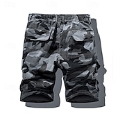 preiswerte Klassiker-Herren Cargo-Shorts Shorts mit Camouflage-Muster Shorts Sommershorts Kordelzug Elastischer Bund Mehrere Taschen Tarnung Komfort tragbar Knielang Outdoor Sport Täglich Mode Lässig Tarnung Khaki