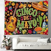 olcso Ünnepi faliszőnyegek-Cinco de Mayo Mexikói Fali Tapeszti Falikép Nagy Tapeszt Múzeum Dekoráció Fénykép Háttér Pléd Függöny Otthon Hálószoba Nappali Dekoráció