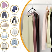 abordables Crochets et fixations-Lot de 2 cintres pour leggings, organisateur de placard, cintres pour chapeaux, pour placard, avec 10 clips, peut contenir 20 leggings, cintre pour leggings, organisateur de rangement pour pantalons, convient pour chaussettes, culottes, sous-vêtements, pa