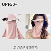 cheap Home Wear-Summer Sunscreen Ice Silk Breathable Mask Anti-ultraviolet Simple Black Glue Brim Eye Protection