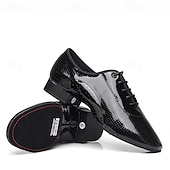 levne Pánské taneční boty-Pánské Společenské boty Bullock Shoes Lakovaná kůže Prodyšné Pohodlné Protiskluzové Šněrování Černá Podzim Zima