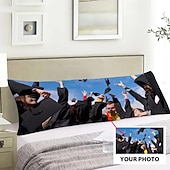 billige Personlige tekstiler-Graduasjon Tilpasset Kroppsputetrekk Legg til ditt Bilde Beste Graduasjonsgave Personlig Gave Foto Design Bilde Pute Dynepute Putetrekk 1stk Tilpasset