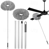 cheap Bathroom Gadgets-Ceiling Fan Cleaner Duster Reusable Microfiber Ceiling Fan Blade Cleaner Removable Duster with Extension Pole,Adjusts 21 to 56Inch