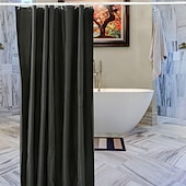 abordables Cortinas de ducha-Cortinas de ducha resistentes a moho cortina de ducha PEVA pesada e impermeable para baño con 12 ganchos plásticos blancos 180cm x 180cm