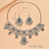 abordables Parures de Bijoux-un parure de bijoux de mariée 1 ensemble Strass Alliage Boucles d&#039;oreilles Collier Femmes Élégant Punk Luxe Parure de Bijoux Pour Mariage Soirée Occasion Spéciale