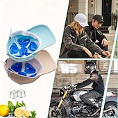 billige Solbeskyttelse-1 stk blå pvc gel ispose for hjelmer  &amp; hatter - bærbar kjølepose med justerbar stropp, gjenbrukbar ispose for utendørssport, fotturer, reiser - passer for alle aldre