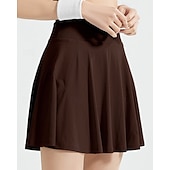 abordables Jupes et skorts pour femmes-Femmes Couleur Unie Jupe décontractée Jupes de tennis Jupes de tennis avec shorts Plissé Poches Latérales Extensible Tennis Le golf Pickleball Bas Noir Ivoire Vert clair Spandex Vêtements de tennis