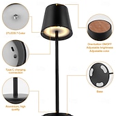 economico Luci decorative-1 lampada da scrivania in metallo RGB interamente in alluminio, con ricarica USB, per camera da letto, testiera del letto, atmosfera interna/esterna, luce touch dimmerabile, dimmerazione infinita