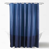 cheap Shower Curtains-Shower Curtain PEVA Waterproof Mildew Resistant Bathroom Curtains with Hooks Easy Installation Quick-Drying 180cm*180cm(70&quot;*70&quot;) White Blue