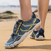abordables Zapatillas Informales-Hombre Zapatillas de deporte zapatos descalzos Antideslizantes Barranquismo Casual Cuero PU Malla Transpirable Cómodo Antideslizante Cordones Negro / Rojo Negro Azul Real Verano Primavera