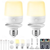 economico Luci del disco-1 pz. Lampada E27 con testa di ricarica magnetica, piccola luce notturna, telecomando staccabile, lampada da comodino, luce da parete, temporizzazione regolabile, interfaccia tipo C.
