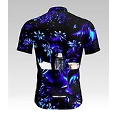 economico Maglie da uomo-Per uomo Maglia da Ciclismo Grafico Piante Motivo Floreale Manica Corta Bicicletta Maglietta Top con 3 tasche posteriori Resistente ai Raggi UV Asciugatura Rapida Cerniera Frontale Strisce Riflettenti