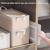 economico Organizzatori di Cassetti per Vestiti-Contenitore portaoggetti per indumenti con struttura in acciaio, contenitore portaoggetti pieghevole in PVC, organizer per indumenti trasparente e resistente per l&#039;organizzazione della camera da letto