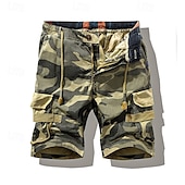 preiswerte Klassiker-Herren Cargo-Shorts Shorts mit Camouflage-Muster Shorts Sommershorts Kordelzug Elastischer Bund Mehrere Taschen Tarnung Komfort tragbar Knielang Outdoor Sport Täglich Mode Lässig Tarnung Khaki