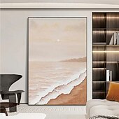 preiswerte Abstrakte Gemälde-Wellenölgemälde handgemaltes abstraktes Ölgemälde Wandkunst 3er Set beige abstrakte Malerei auf Leinwand beige Textur Gemälde Wandkunst neutrale abstrakte Malerei Wandkunst Wanddekoration