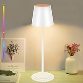 economico Luci decorative-1 lampada da scrivania in metallo RGB interamente in alluminio, con ricarica USB, per camera da letto, testiera del letto, atmosfera interna/esterna, luce touch dimmerabile, dimmerazione infinita