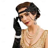 levne Příslušenství a další-20. léta 20. století Velký Gatsby Bubenová čelenka Doplňky do vlasů Náušnice Velký Gatsby Flitry Retro Módní Bez límce Dámské předvečer Všech svatých Karneval Plesová maškaráda Párty Plesov