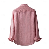 halpa Miesten Elite-paidat-miesten 100% pellavapaita nappikauluspaita vapaa-ajan paita yksivärinen muodollinen rento valkoinen vaaleanvihreä punainen tummansininen pitkähihainen turndown-paita kesä talvivaatteet vaatteet yksiväriset