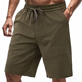 cheap Casual Shorts-Men&#039;s Shorts Summer Shorts Beach Shorts Casual Shorts Pocket Drawstring Elastic Waist Plain Comfort Breathable Short Outdoor Vacation Sport Casual Black White