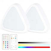 お買い得  キャビネットライト-1個のRGBセンサーライト調光キャビネットライトリモコンは、13色のライト、調整可能な明るさ、タッチ調光、磁気吸引ワードローブを制御
